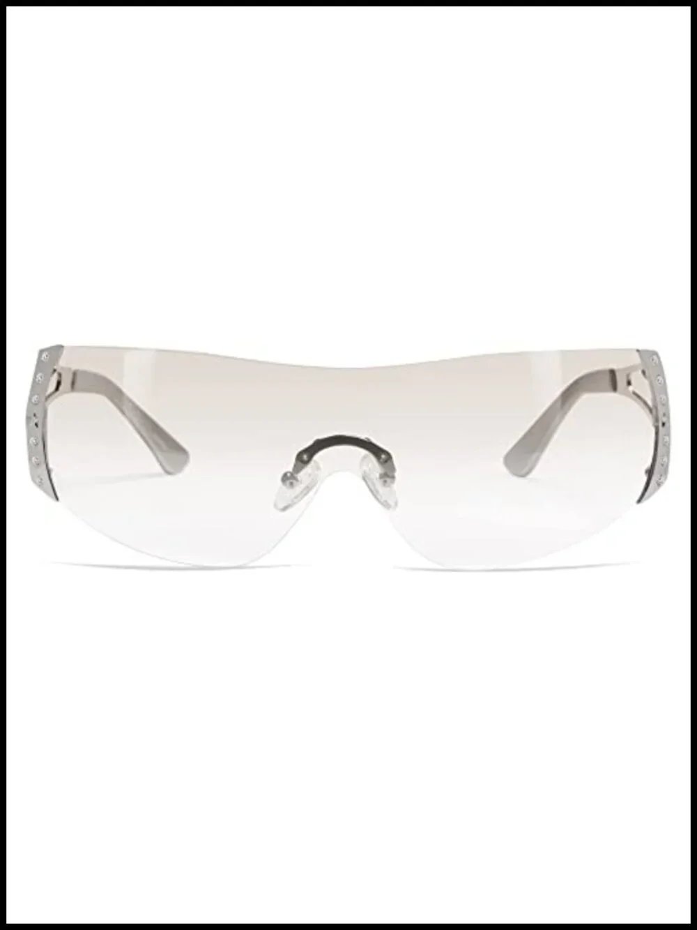 Oversized Wrap Around Y2K Sunglasses Futuristic Shield Flat Top UV400 Protection